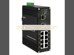 Gehärteter industrieller Ethernet-Switch 8 Port SFP Gigabit 2 Glasfaser-Port Konform mit IEEE8023at DIN-Schienenmontage