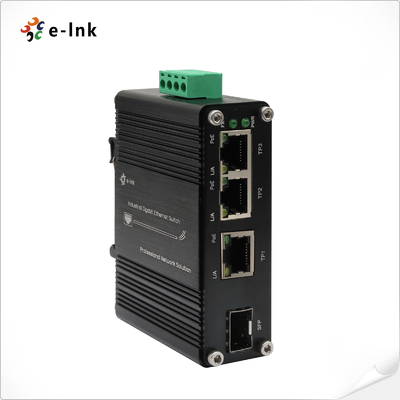 Compact PoE Switch with SFP Fiber Port 12 48VDC Input Voltage Booster