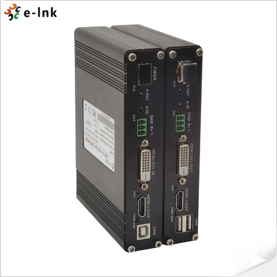 1-Ch DVI KVM Fiber Extender w USB, RS232 Audio GPIO 1080P 60km