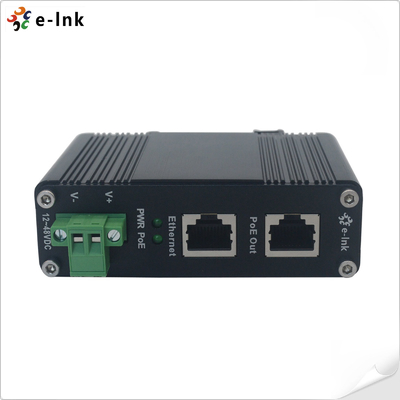 30W Power Over Ethernet Injector Full duplex 12~48VDC Aluminum