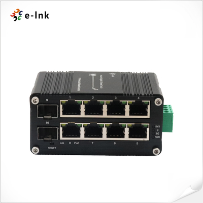 Mini Industrial Managed Ethernet Switch 8 Port 10/100/1000T + 2 Port 100/1000X SFP