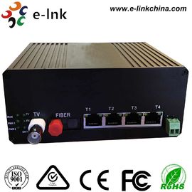 Video Ethernet Industrial Fiber Media Converter 4 10 / 100M Ethernet 1 Video 1RS485 Data