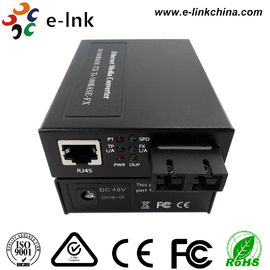 Single Fiber Optic Media Converter , Ethernet Fiber Media Converter 48VDC Power Input