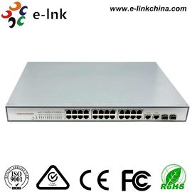 24 Port 10 / 100M Industrial Ethernet Switch Din Rail Mount With 2 Gigabit TP / SFP Combo Ports