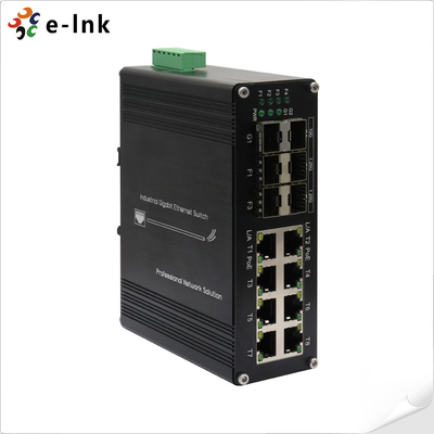 Industrial 8 Port PoE Switch with 4 SFP and 2 10G SFP+ Ports Rugged Design