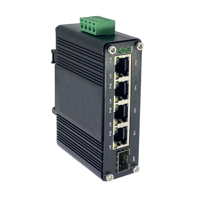 Industrial Gigabit PoE Switch 4 PoE Ports with Voltage Booster