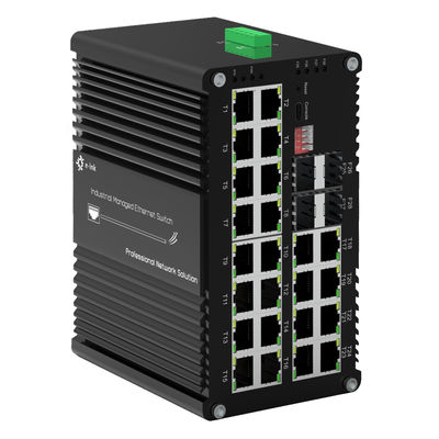 L2+ Industrial Managed Ethernet Switch 24-Port 802.3at PoE+ Rugged Auto MDI/MDIX