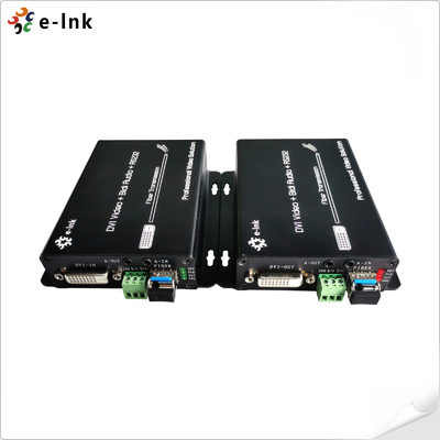 DVI Fiber Extender with RS232 Bi-Directional Audio 1080P up to 20km