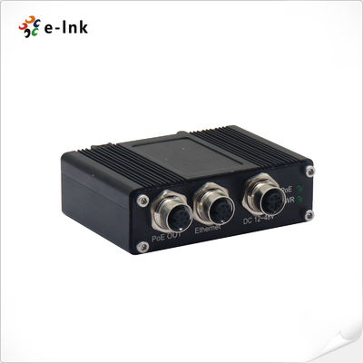 Industrial 10/100/1000M/2.5G/5G/10G 30W IEEE 802.3at PoE Injector with M12 connector12-48VDC Wide Voltage