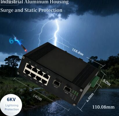 Industrial 8-Port 10/100Base-T + 2-Port 100BASE-FX Hardened Ethernet Switch