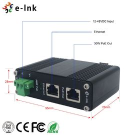 E-Link Gigabit Power Over Ethernet Injector 12~48VDC Power Input DIN Rail / Wall Mount
