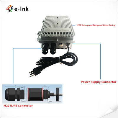 90~264VAC 95W Power Over Ethernet Injector IP67 Waterproof 802.3bt