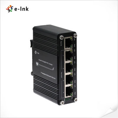 Industrieller 1-Port PoE+ zu 4-Port Gigabit Extender 30W IP40 DIN-Rail