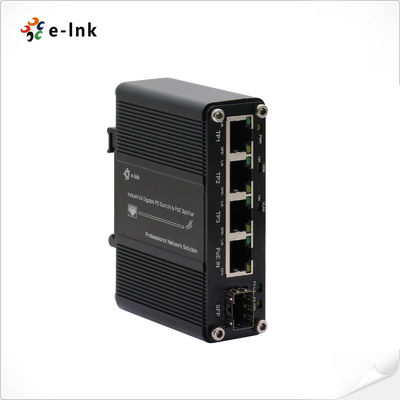 Industrieller PoE-Splitter-Switch mit 4 Gigabit-Ports und SFP-Glasfaser-Uplink