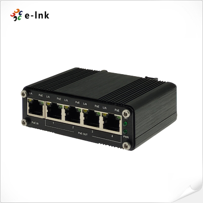 Industrieller 1-Port PoE+ zu 4-Port Gigabit PoE Extender 400m Kaskade