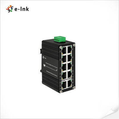 Industrieller 10-Port Gigabit PoE Switch, 8 PoE+ Ports, 240W Gesamtbudget, weiter Spannungsbereich 12-48VDC, IP40 Metallgehäuse, -40℃ bis 80℃ Betriebstemperatur