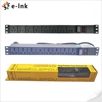 Aluminium- T6 19" Gestell-Berg PDU-Einheit 1U 8 Port-3.68kW 10KA